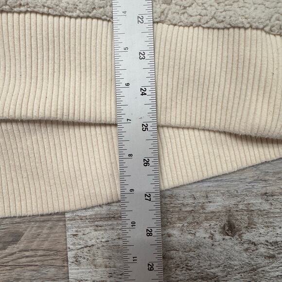 Athleta Talus Cream Womens S‎ Half Zip Pullover Sporty Sherpa Fleece Sweatshirt - Picture 5 of 8